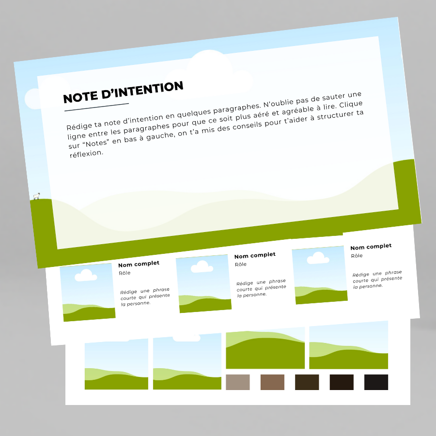 dossier presentation court metrage pitch deck modele